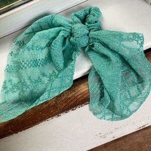 Anthropologie Textured Blue Hair Scarf